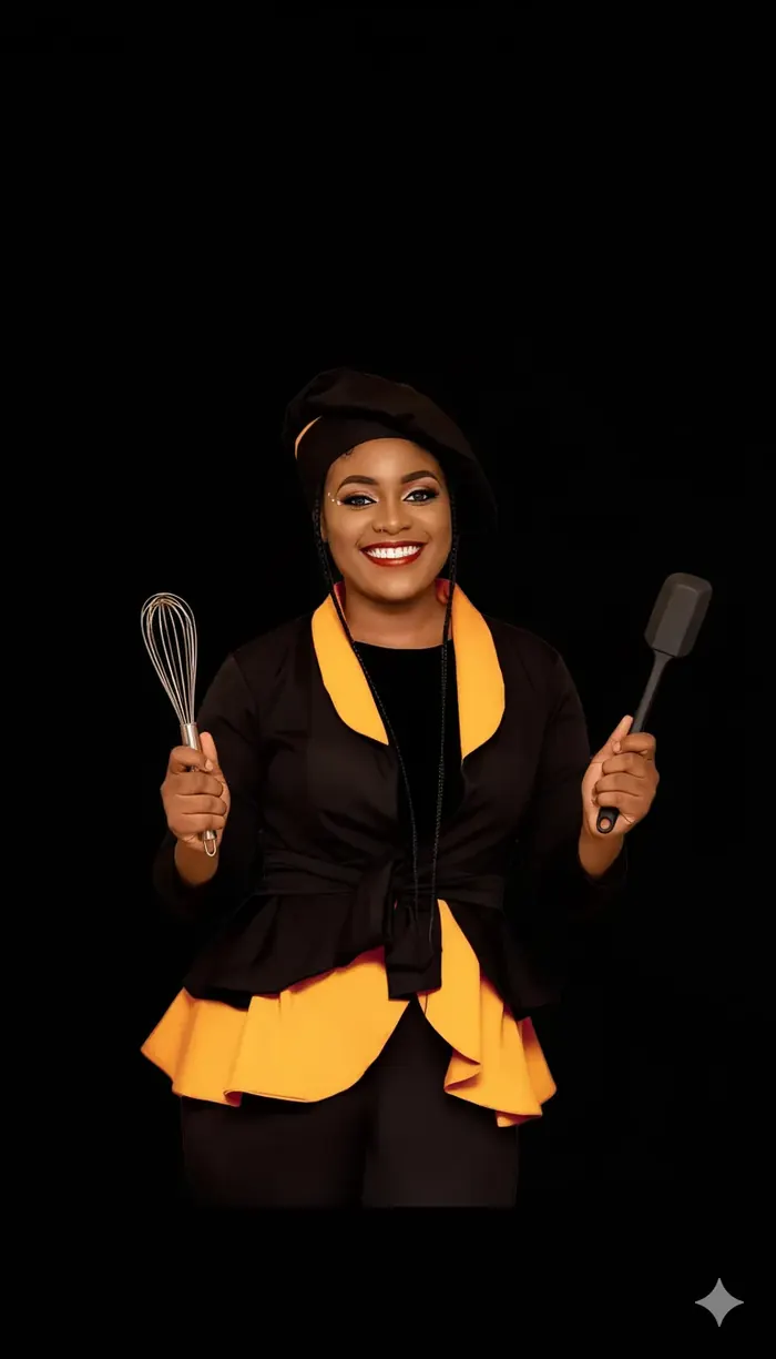 Tiffany holding a whisk and a spatula